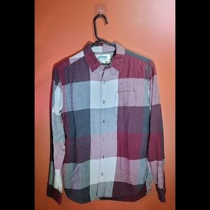 Mens Button Down Cotton Collar Plaid Shirt - Urban Pipeline